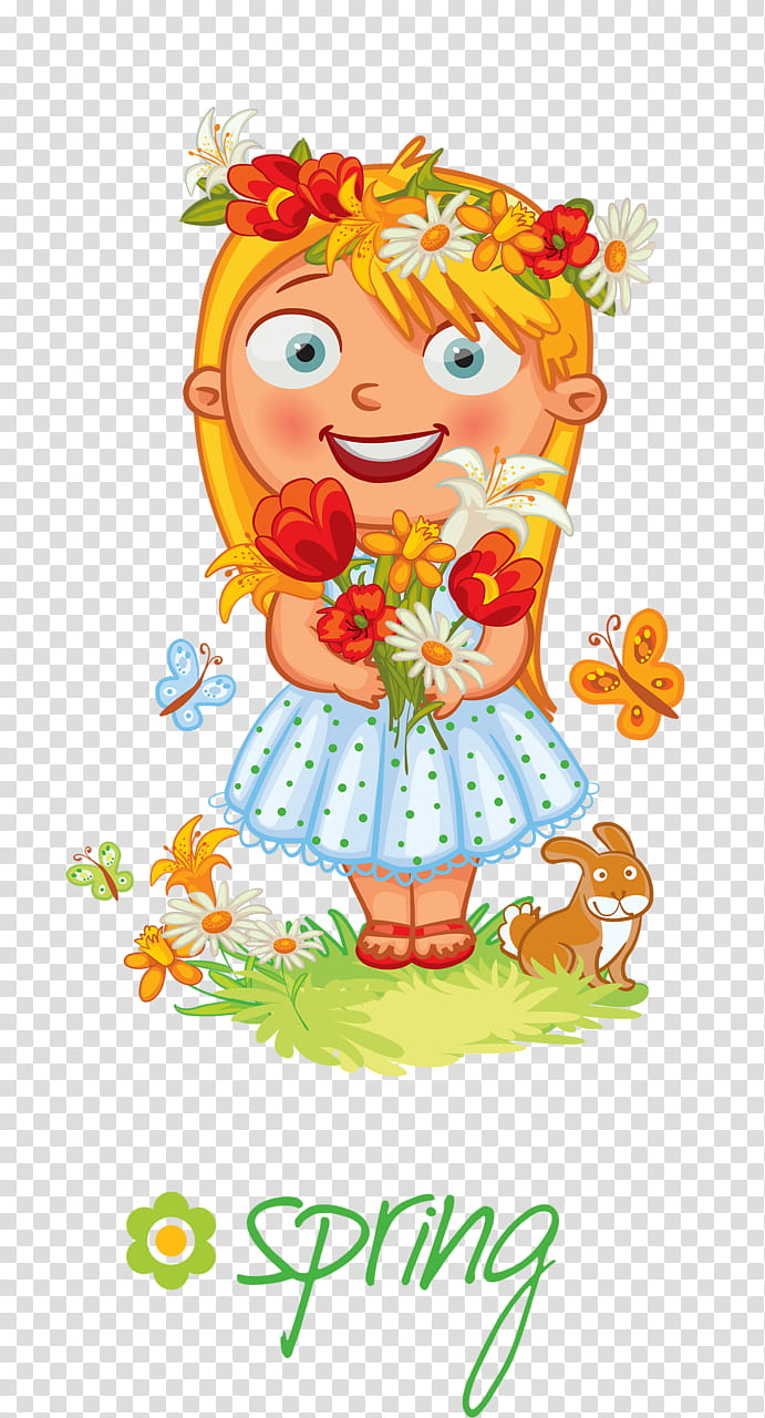 Flowers, Spring
, Season, Autumn, Girl, Cartoon, Cut Flowers, Wildflower transparent background PNG clipart