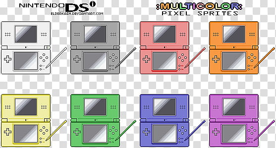 Nintendo DS Colored Sprites, Nintendo DS multicolor pixel sprites transparent background PNG clipart