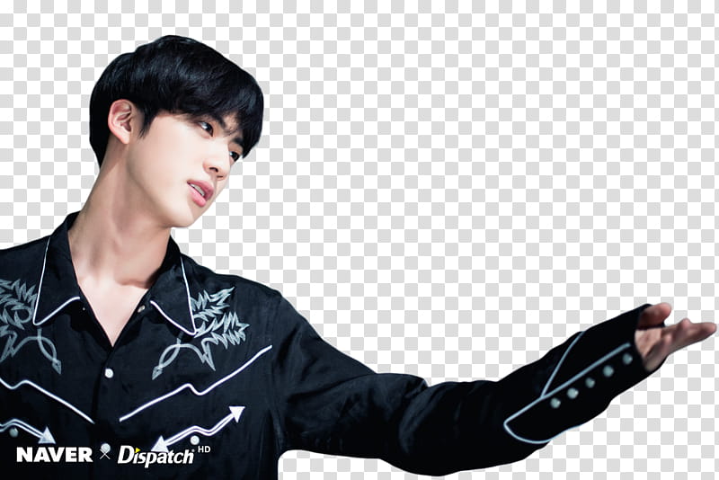 Seokjin BTS, male artist wearing black top transparent background PNG clipart