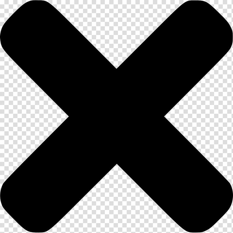 Multiplication Black, Multiplication Sign, Symbol, Button, User, Cruz Negra, Logo, Black And White transparent background PNG clipart