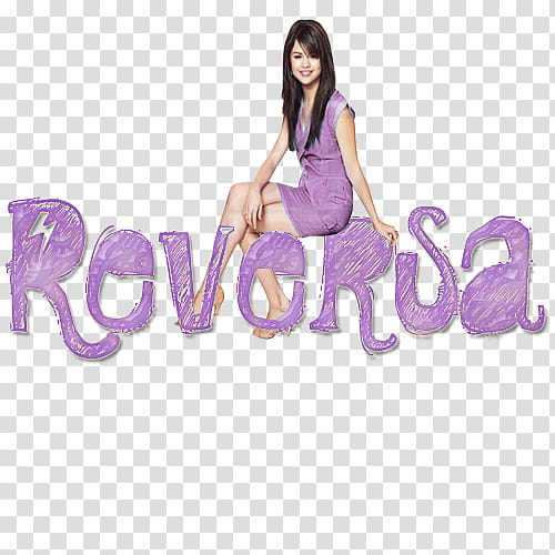 reversa, smiling Selena Gomez with Reversa text overlay transparent background PNG clipart