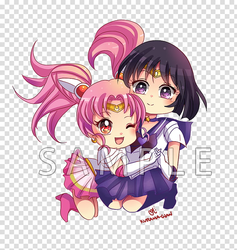 -, Sailor Moon : Hotaru x ChibiUsa Chibi Couple,- transparent background PNG clipart
