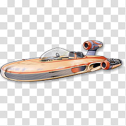 STAR WARS Fighters Space Ships Vehicles Icons , Landspeeder, orange and blue ship illustration transparent background PNG clipart