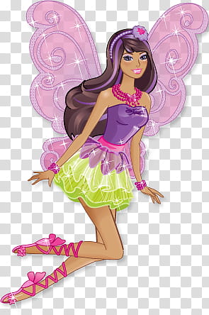 Barbie and Friends, fairy with purple wings illustration transparent background PNG clipart
