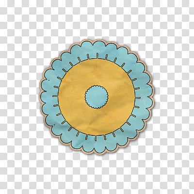 scrapbooking elements, round teal and yellow logo art transparent background PNG clipart