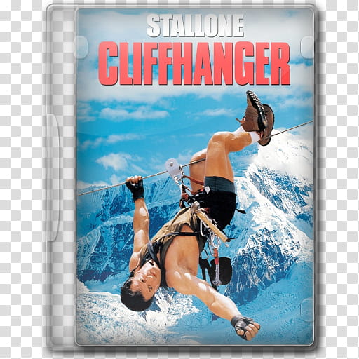 the BIG Movie Icon Collection C, Cliffhanger, Stallone Cliffhanger DVD case transparent background PNG clipart