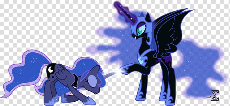 Princess Luna Cedes to Nightmare Moon, unicorn cartoon character transparent background PNG clipart