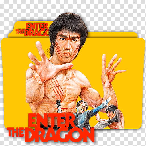 Bruce Lee movie folder icons collection,  enter the dragon transparent background PNG clipart