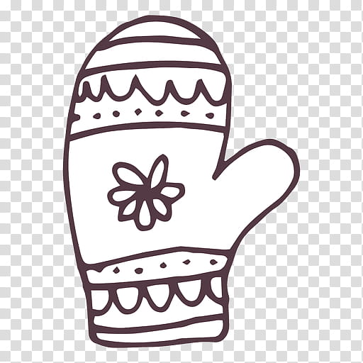 mitten clipart black and white