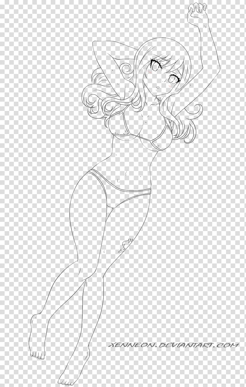 Juvia, woman wearing bikini outline screenshot transparent background PNG clipart