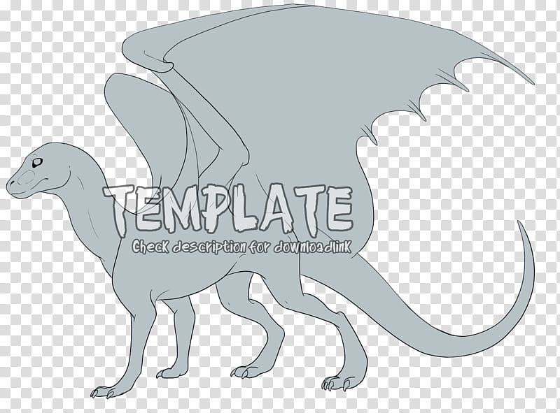 Dragon Template link in description, gray dragon illustration transparent background PNG clipart