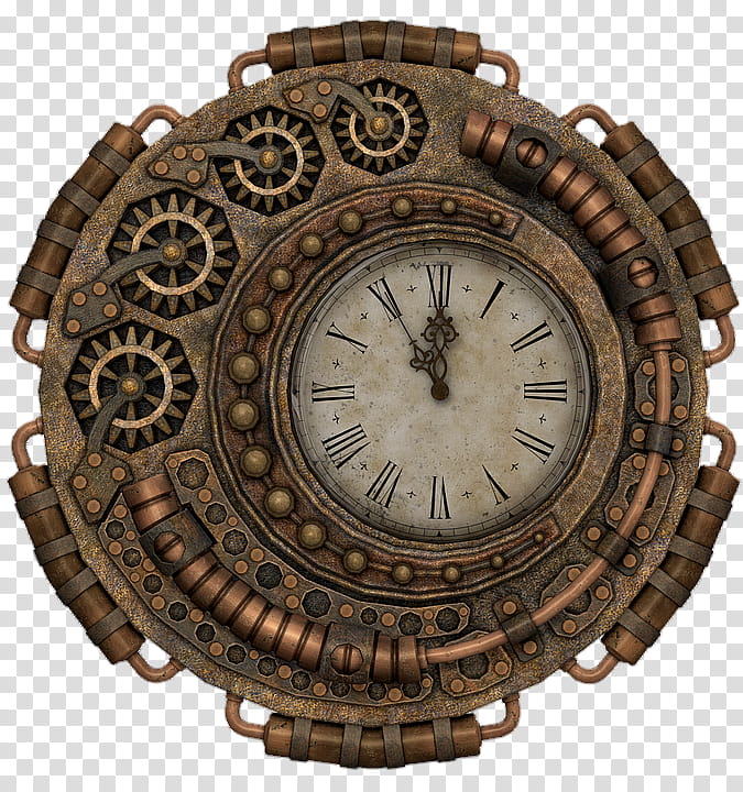 Clock face, Steampunk, Watch, Steampunk Fashion, Pocket Watch, Clothing Accessories, Analog Watch, Brown transparent background PNG clipart