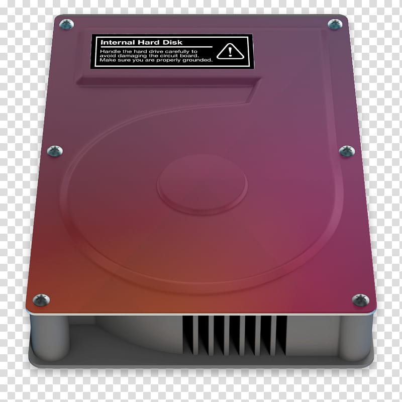 HDD Icons, Linux, Ubuntu, red and silver Internal Hard Disk transparent background PNG clipart