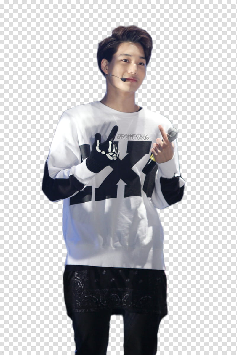 Kai EXO , EXO Kai holding microphone transparent background PNG clipart