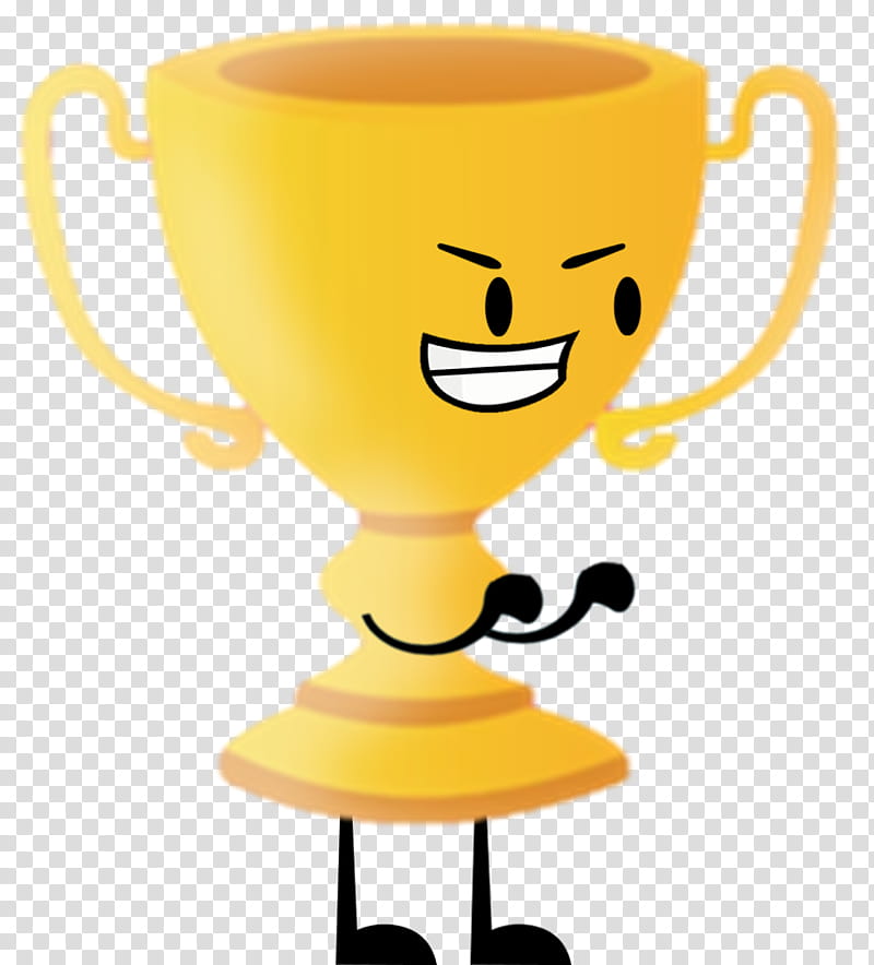 Emoticon Smile, Trophy, Award, Prize, Inanimate Insanity, Cartoon, Yellow, Drinkware transparent background PNG clipart