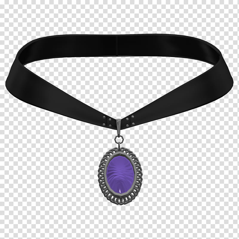 purple stone stud silver pendant choker necklace transparent background PNG clipart