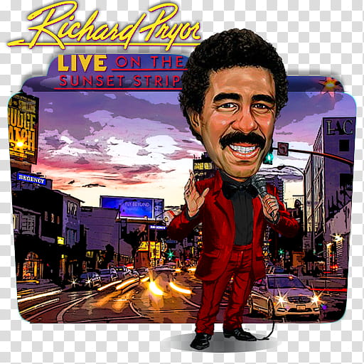 Richard Pryor, LIVE On The Sunset Strip Folder Ic transparent background PNG clipart