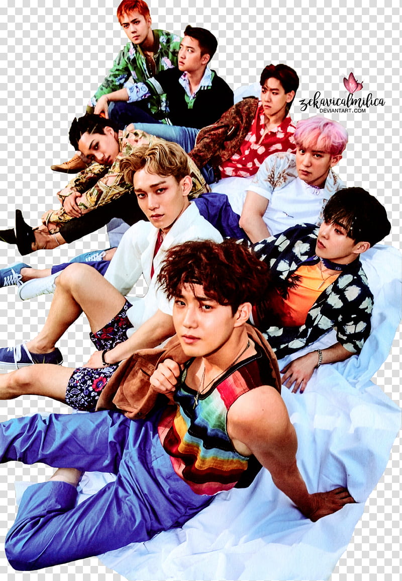 EXO The War, male group sitting transparent background PNG clipart