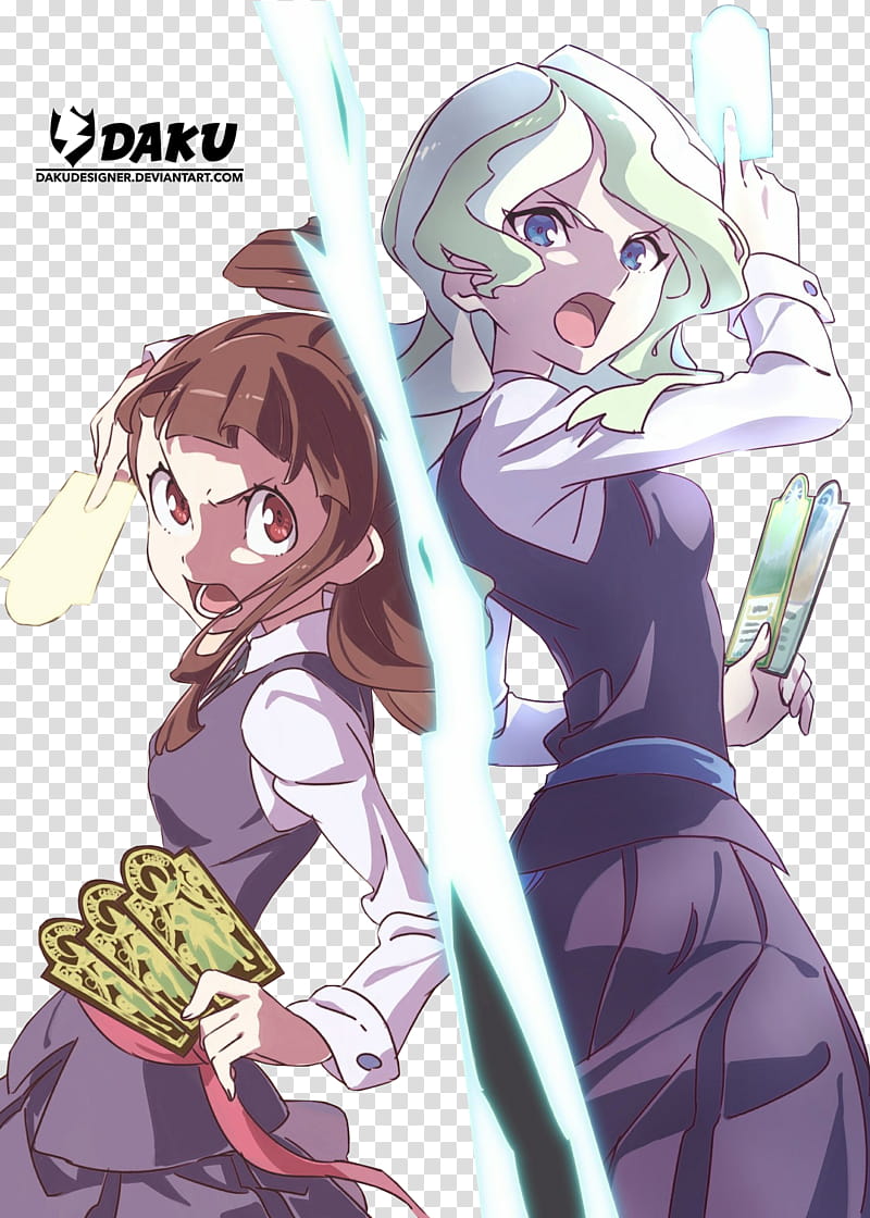 Render Diana and Akko Little Witch Academia transparent background PNG clipart