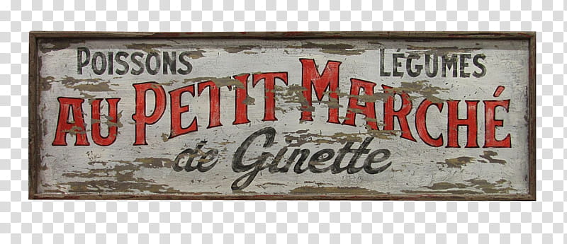 Vintage Signs, Au Petit Marche de Ginette poster transparent background PNG clipart