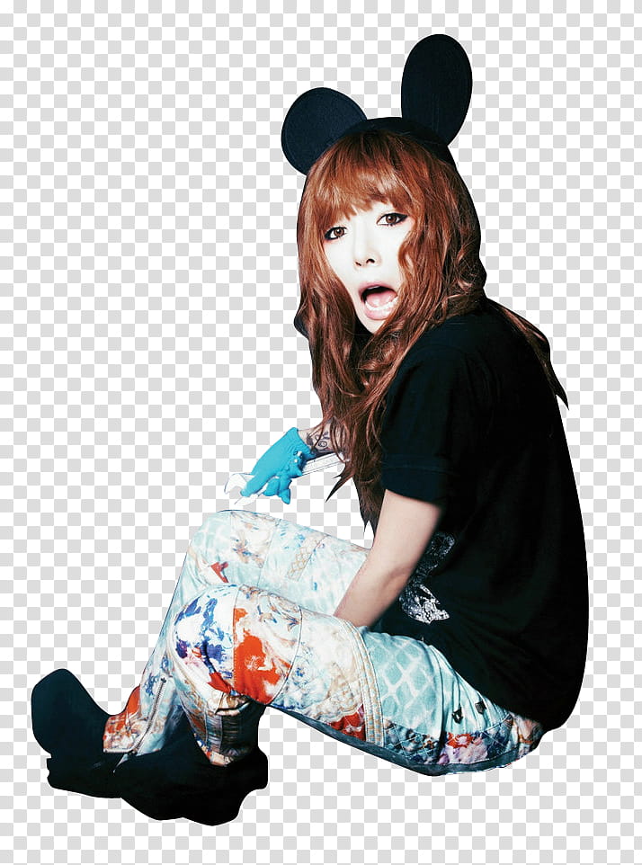 HyunA Ice Cream  P, woman wearing black shirt and multicolored pants transparent background PNG clipart