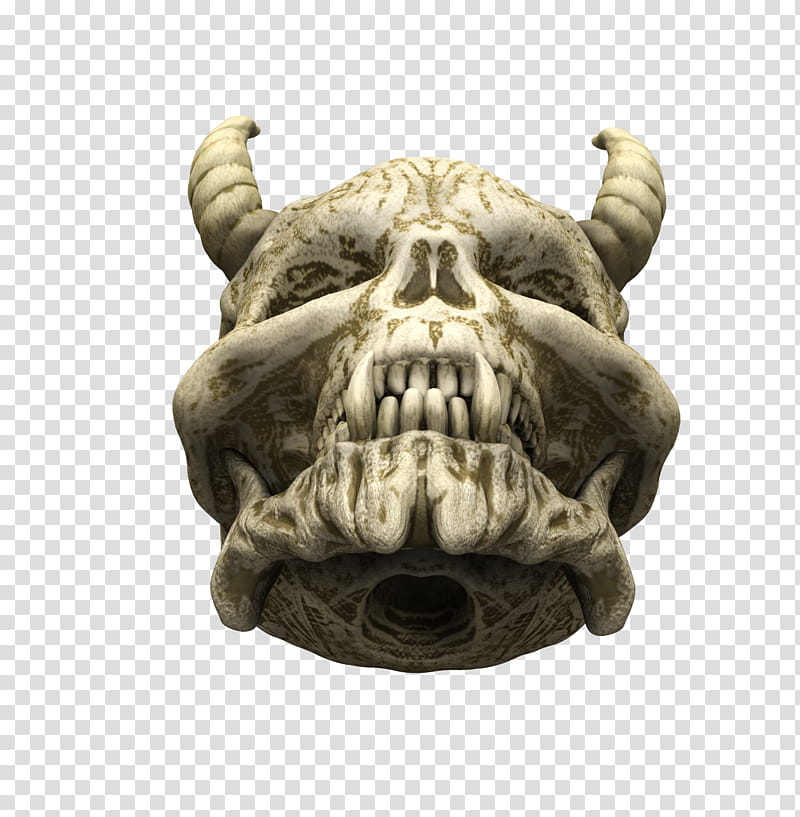 Demon Skull , white demon skull illustration transparent background PNG clipart