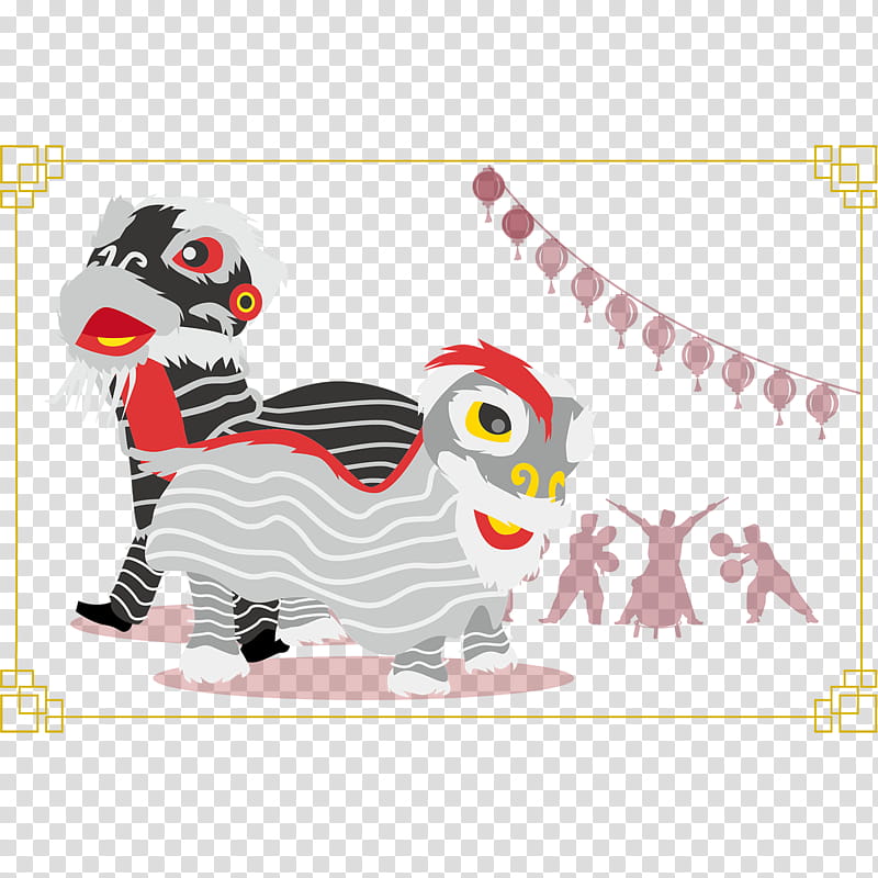 Chinese New Year Lion Dance, China, Dragon Dance, Performance, Chinese Dragon, Firecracker, Festival, Cartoon transparent background PNG clipart