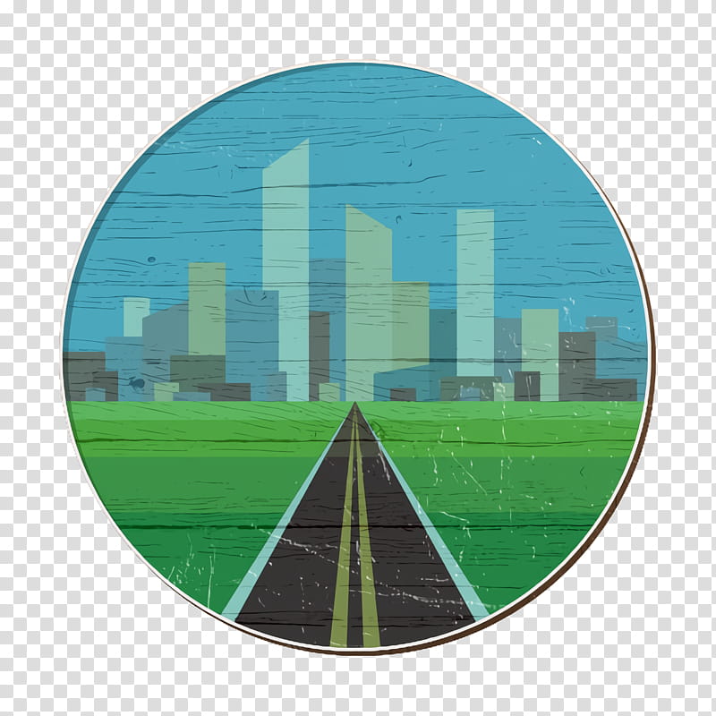 Cityscape icon Landscapes icon Urban icon, Green, Skyline, Human Settlement, Skyscraper, Horizon, Grass, Plate transparent background PNG clipart