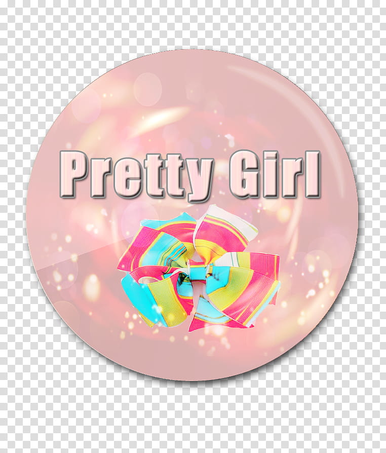 Pins , Pretty Girl text and multicolored striped bow icon transparent background PNG clipart