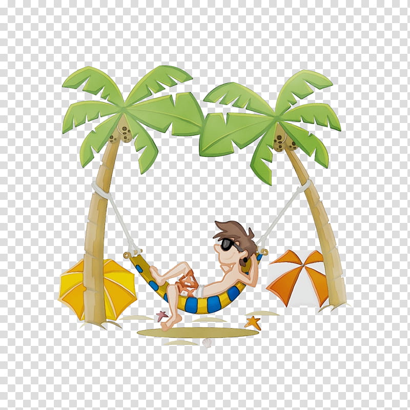 Summer Palm Tree, Cartoon, Summer
, Holiday, Drawing, Vacation, Summer Vacation, Seaside Resort transparent background PNG clipart