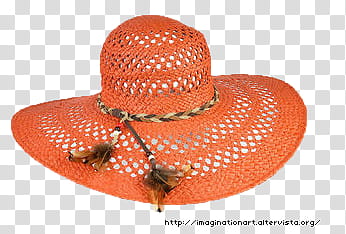Summer , orange knit hat transparent background PNG clipart
