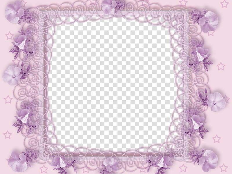 Delicate Pink Frame, blue and purple floral textile transparent background PNG clipart