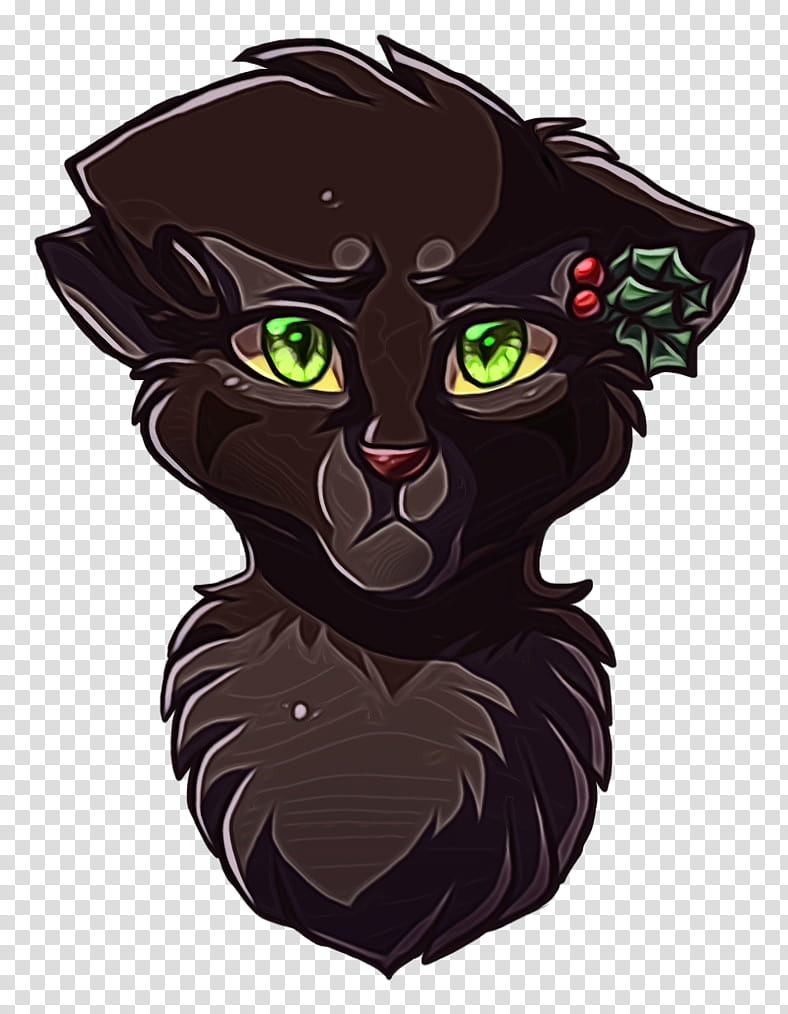 Cat Drawing, Watercolor, Paint, Wet Ink, Warriors, Hollyleaf, Warriors Universe, Night Whispers transparent background PNG clipart