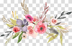 Wedding Watercolor Floral, Flower, Floristry, Unicorn, Flower Bouquet, Antler, Watercolor Painting, Flower Arranging transparent background PNG clipart thumbnail