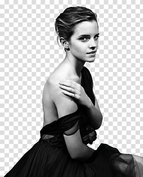 Emma Watson , Emma Watson holding her right shoulder transparent background PNG clipart