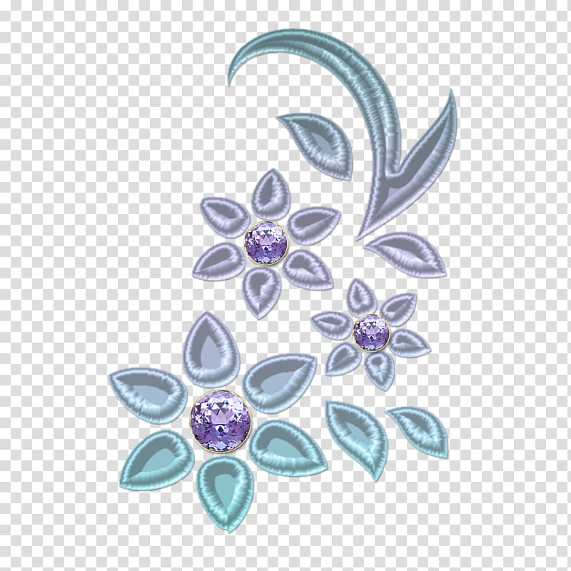 Graceful decorative embellishm, blue and teal floral decor transparent background PNG clipart