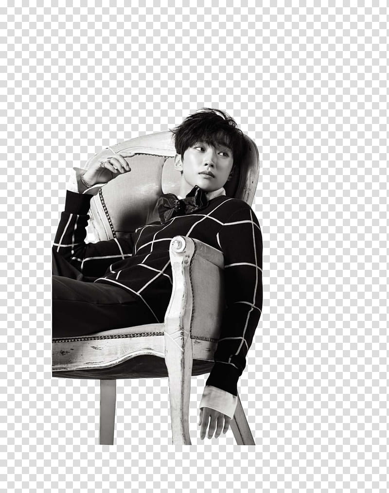 BA JINYOUNG, man sitting on armchair transparent background PNG clipart