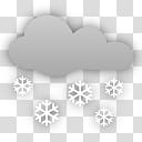 plain weather icons, , gray cloud and white snowflakes transparent background PNG clipart