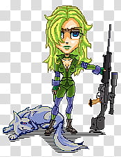 Pixel Sniper Wolf, girl anime character transparent background PNG clipart