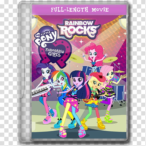 MLP Icons for your Pony folders Season and more , Rainbow Rocks, Rainbow Rocks DVD case transparent background PNG clipart