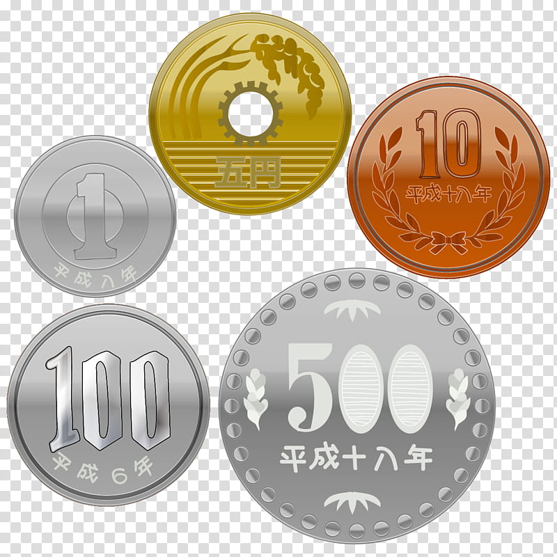 Money, Coin, 100 Yen Coin, 500 Yen Coin, 1 Yen Coin, 50 Yen Coin, Japanese Yen, 5 Yen Coin, 1000 Yen Note, 5000 Yen Note transparent background PNG clipart