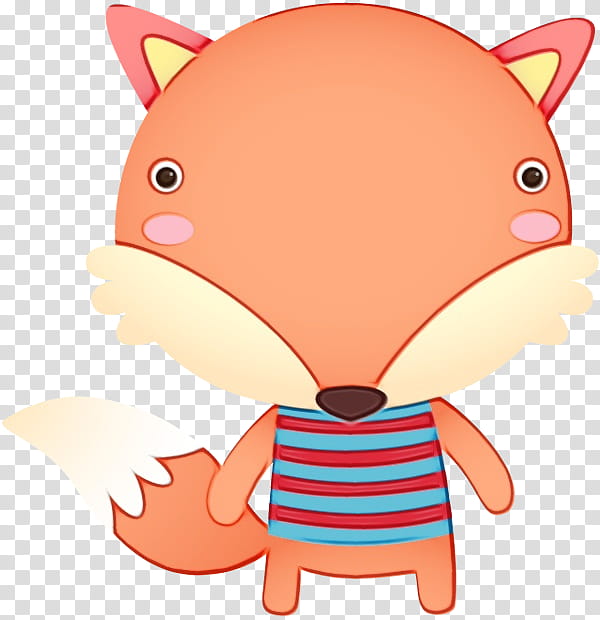 Watercolor Animal, Paint, Wet Ink, Cartoon, Drawing, Cuteness, Funny Animal, Fox transparent background PNG clipart