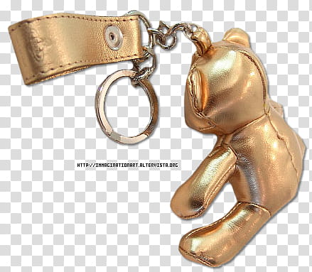Accessori set, silver bear leather keychain transparent background PNG clipart