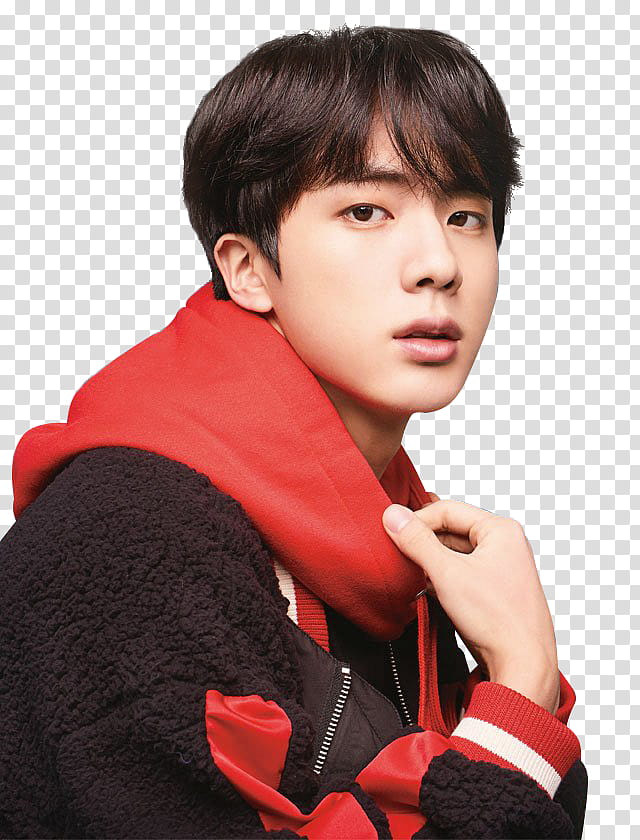 BTS, man holding his red hoodie transparent background PNG clipart