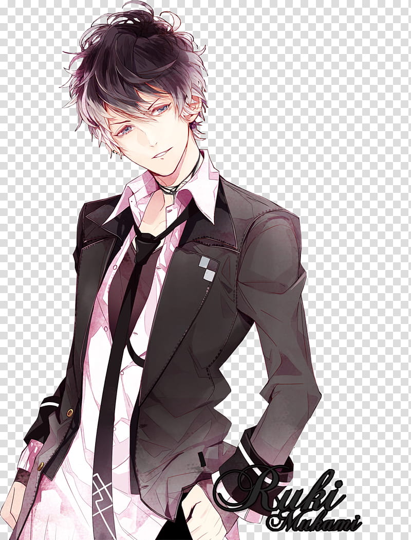 Diabolik Lovers, male anime character in black suit jacket transparent background PNG clipart