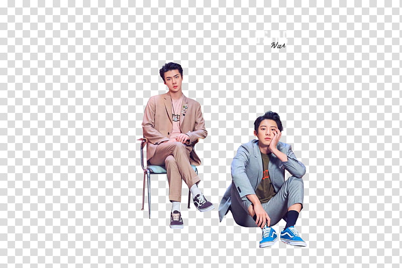 Chanyeol and Sehun We Young ,  transparent background PNG clipart