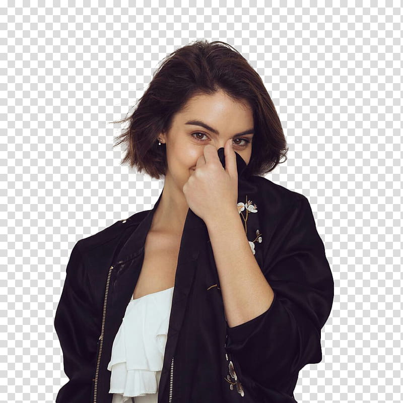 Adelaide Kane, woman in black zip-up jacket transparent background PNG clipart