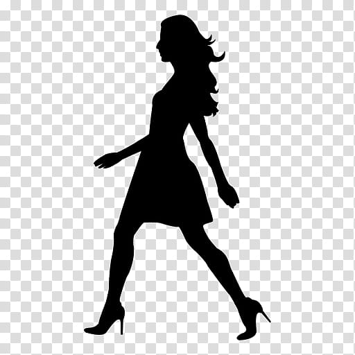 Woman, Silhouette, Walking, Girl, Standing, Joint, Leg, Footwear transparent background PNG clipart