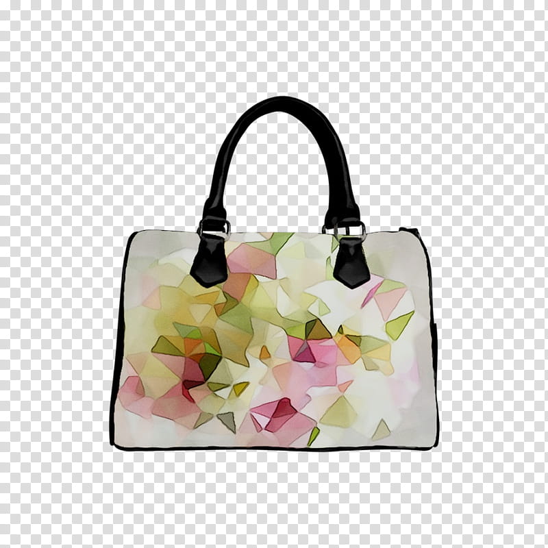 Pink Flower, Handbag, Tote Bag, Zipper, Shoulder Bag M, Leather, Lining, Canvas transparent background PNG clipart