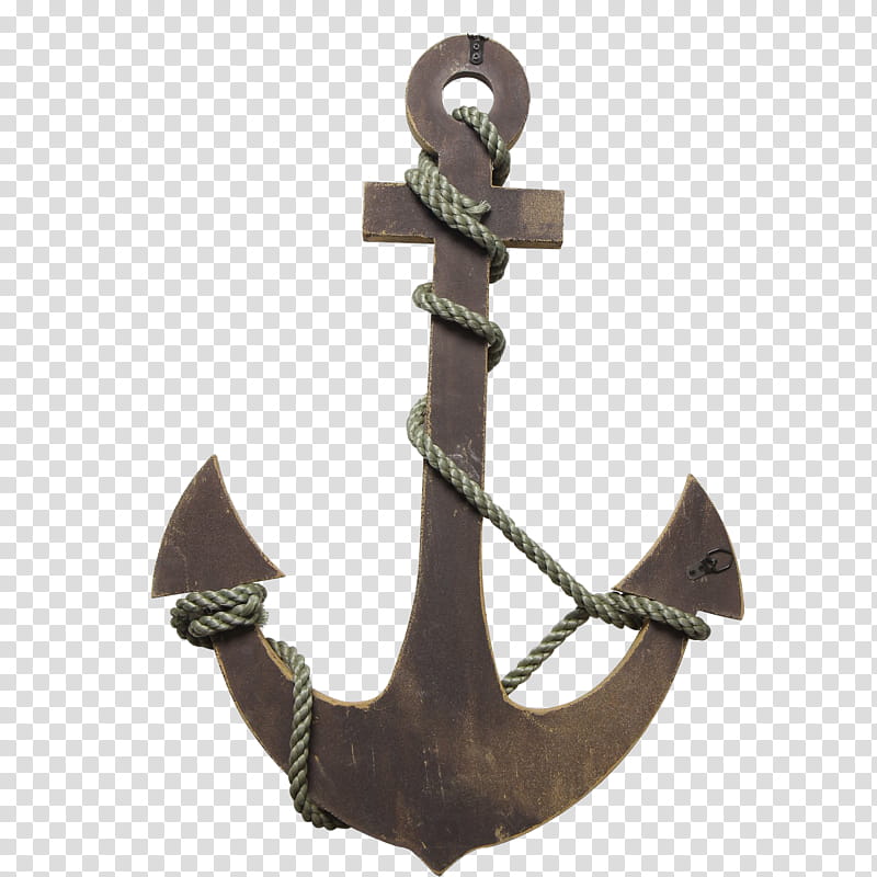 Pirates, brown wooden ship's anchor transparent background PNG clipart